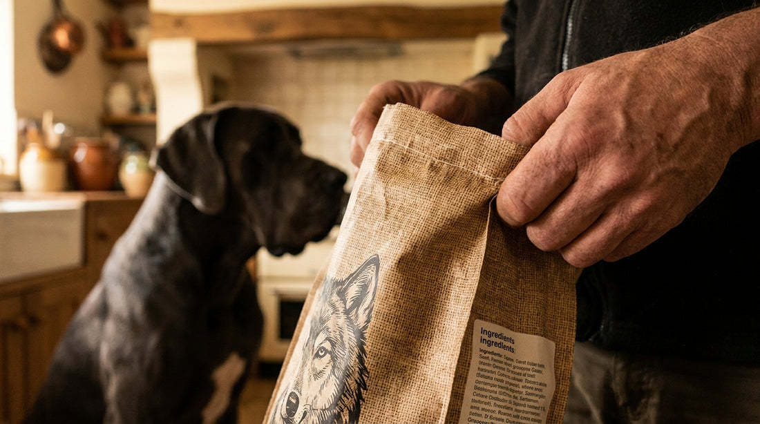 Dog food label — how to read a pet food bag for giant breeds