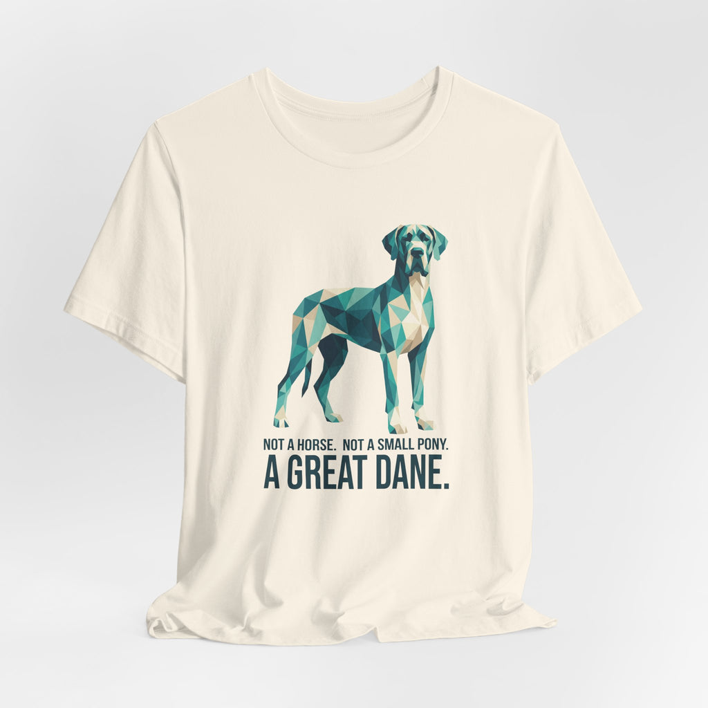 Great Dane Low Poly T-Shirt — Teal & Cream Geometric Art Print