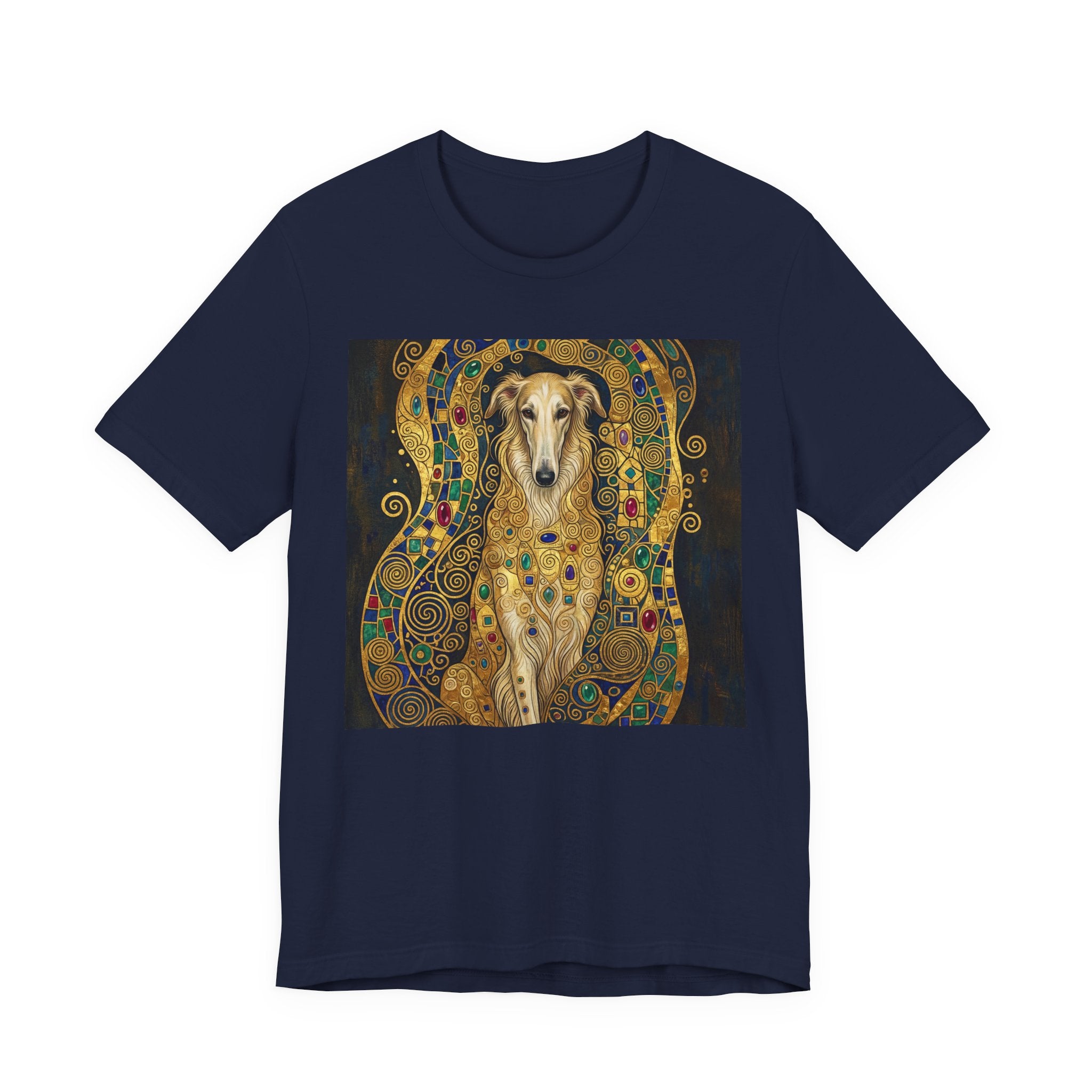 Klimt Style Irish Wolfhound T-Shirt — Gold Mosaic Art Print