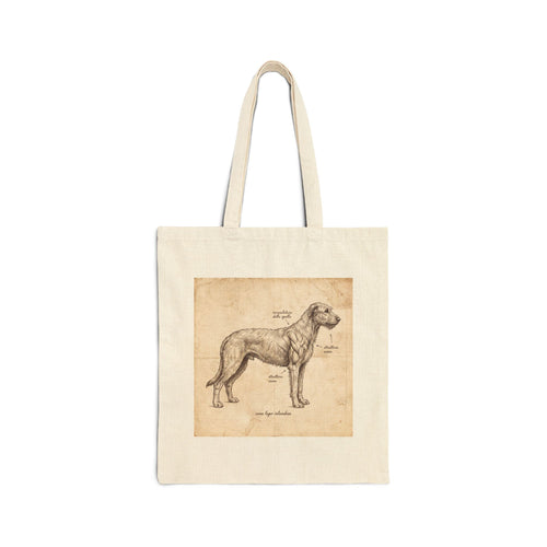 Anatomical Irish Wolfhound Tote Bag – Italian Study Art Print – side view