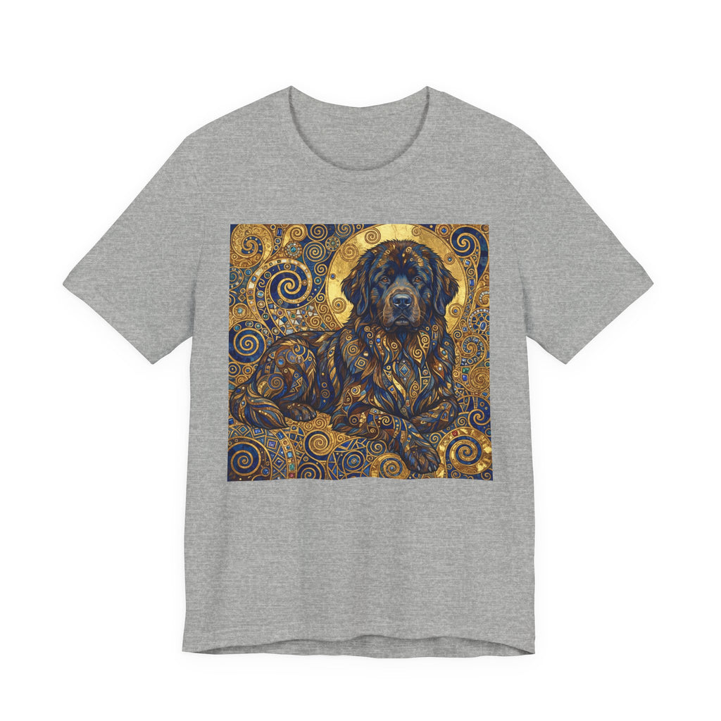 Klimt Style Newfoundland T-Shirt — Gold Spiral Art Print