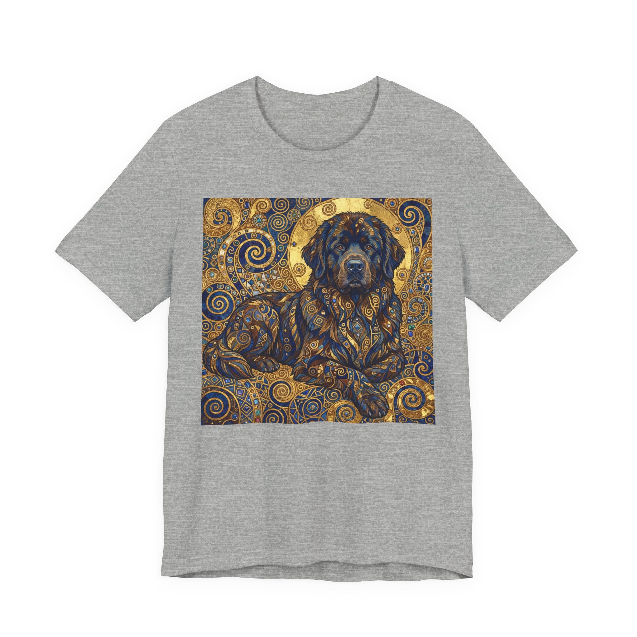 Klimt Style Newfoundland T-Shirt — Gold Spiral Art Print