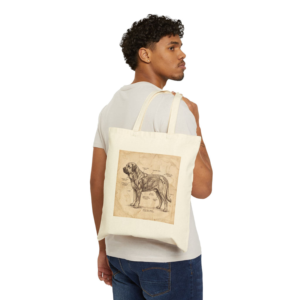 Anatomical Sketch Spanish Mastiff Tote Bag – Italian Label Art Print – lifestyle view