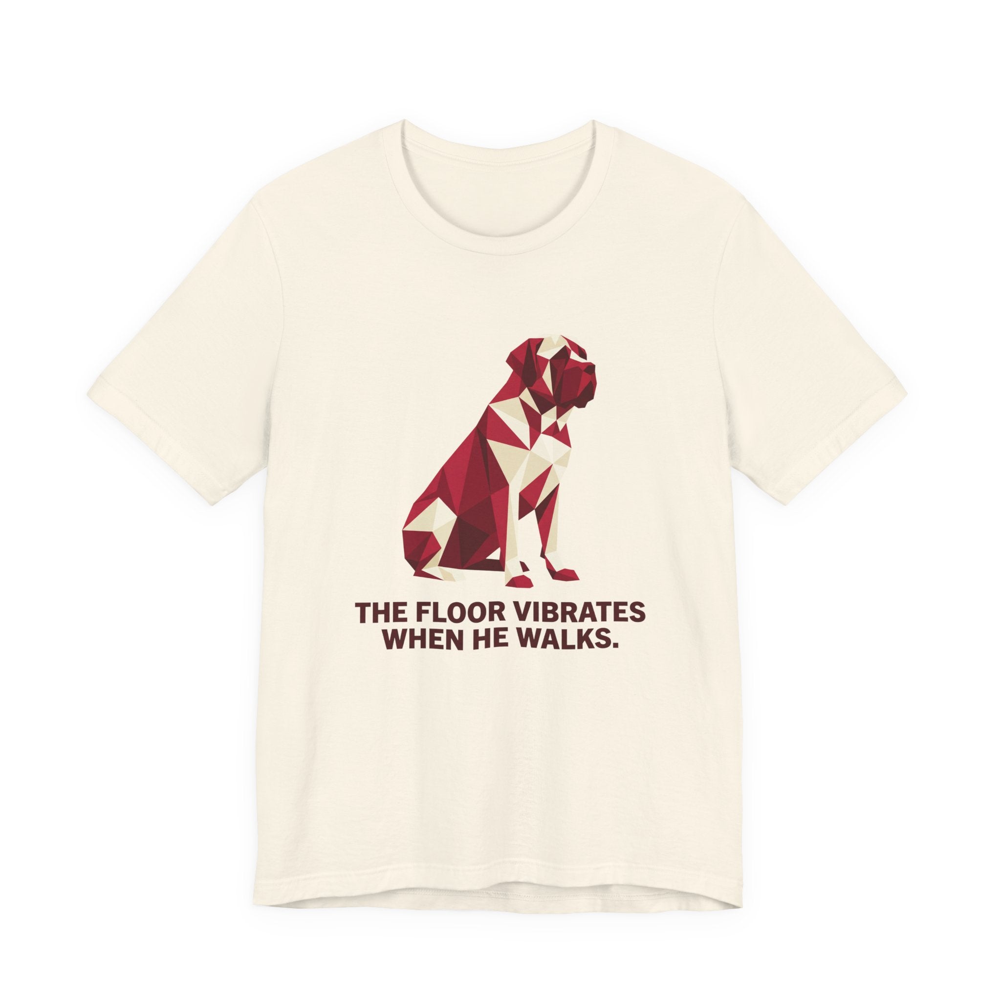 Mastiff Low Poly T-Shirt — Crimson & Cream Geometric Art Print