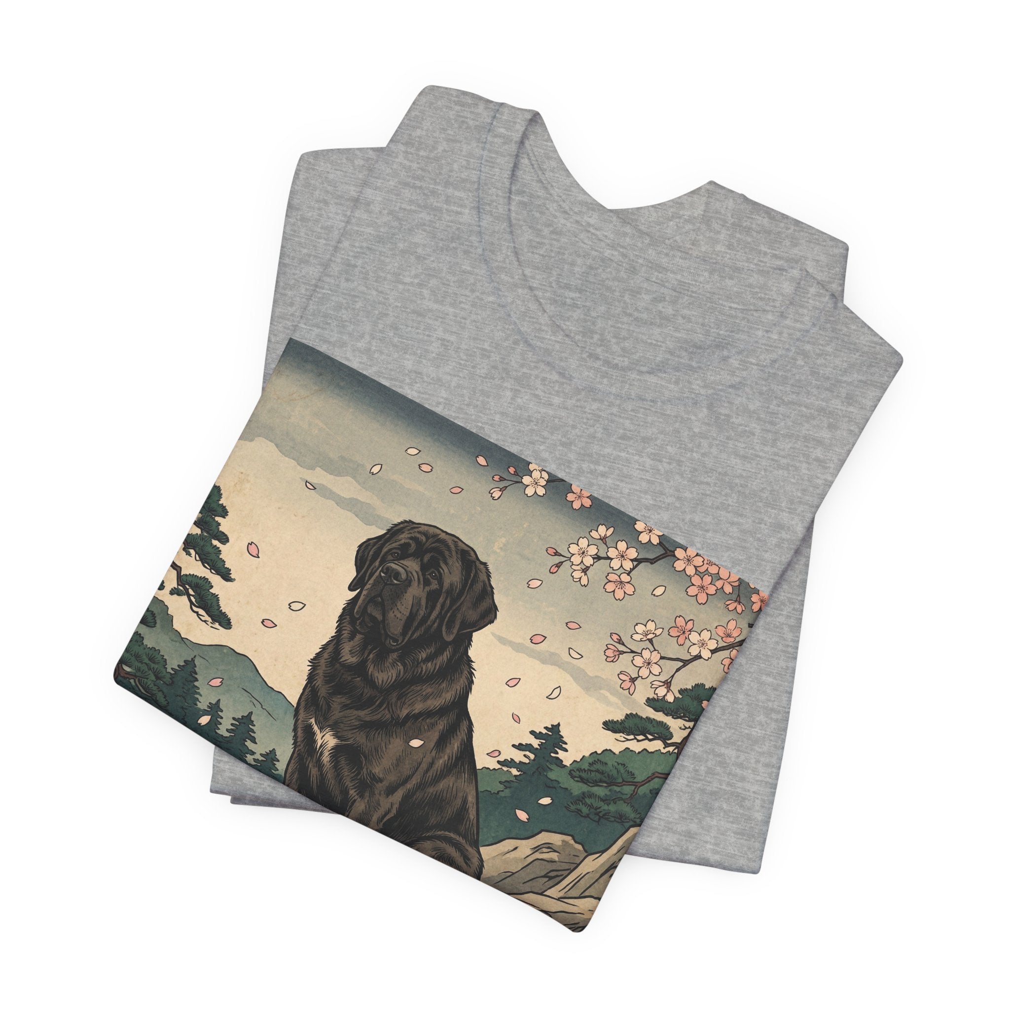 Ukiyo-e Newfoundland T-Shirt — Cherry Blossom Summit Art Print
