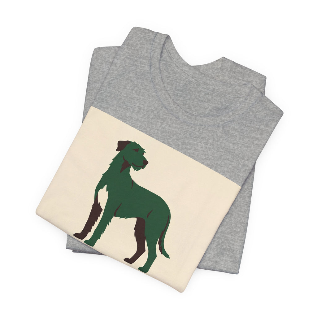 Irish Wolfhound Vintage Retro Art T-Shirt | Forest Green Silhouette