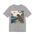 Hiroshige Style Mastiff T-Shirt — Cherry Blossom Mountain Art Print