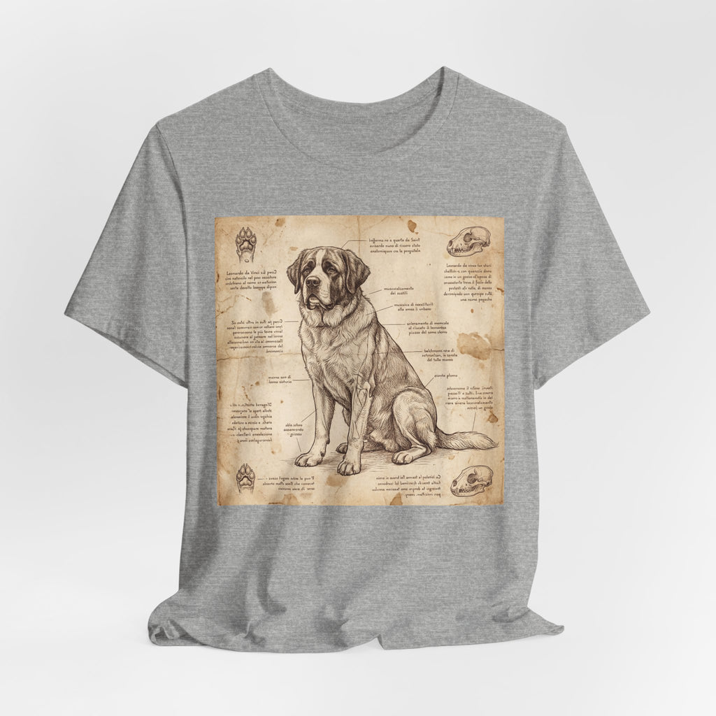 Da Vinci Style Saint Bernard T-Shirt — Anatomical Blueprint Art Print