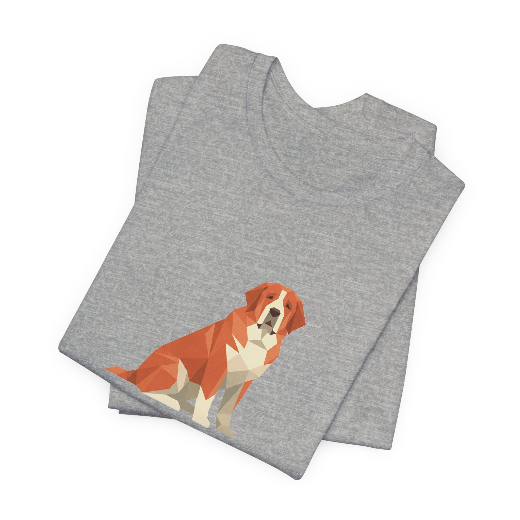 Saint Bernard Low Poly T-Shirt — Amber Geometric Art Print