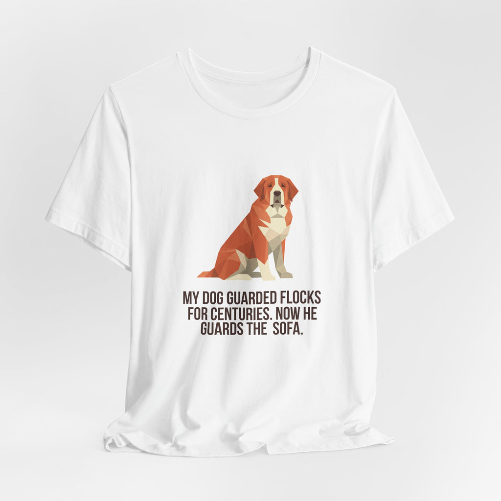 Saint Bernard Low Poly T-Shirt — Amber Geometric Art Print