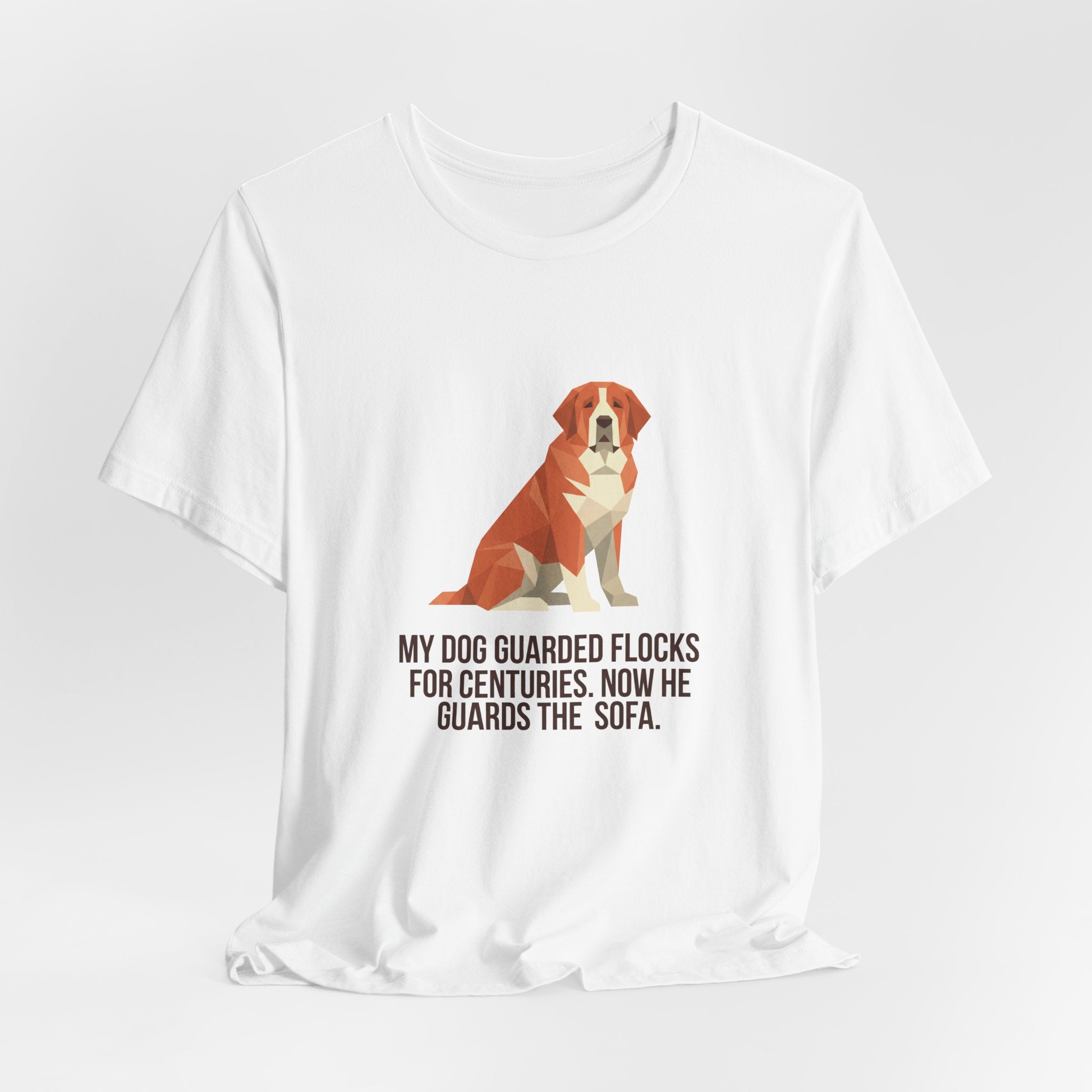 Saint Bernard Low Poly T-Shirt — Amber Geometric Art Print