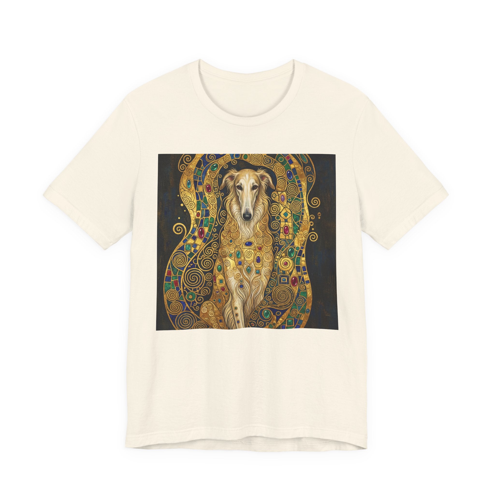 Klimt Style Irish Wolfhound T-Shirt — Gold Mosaic Art Print