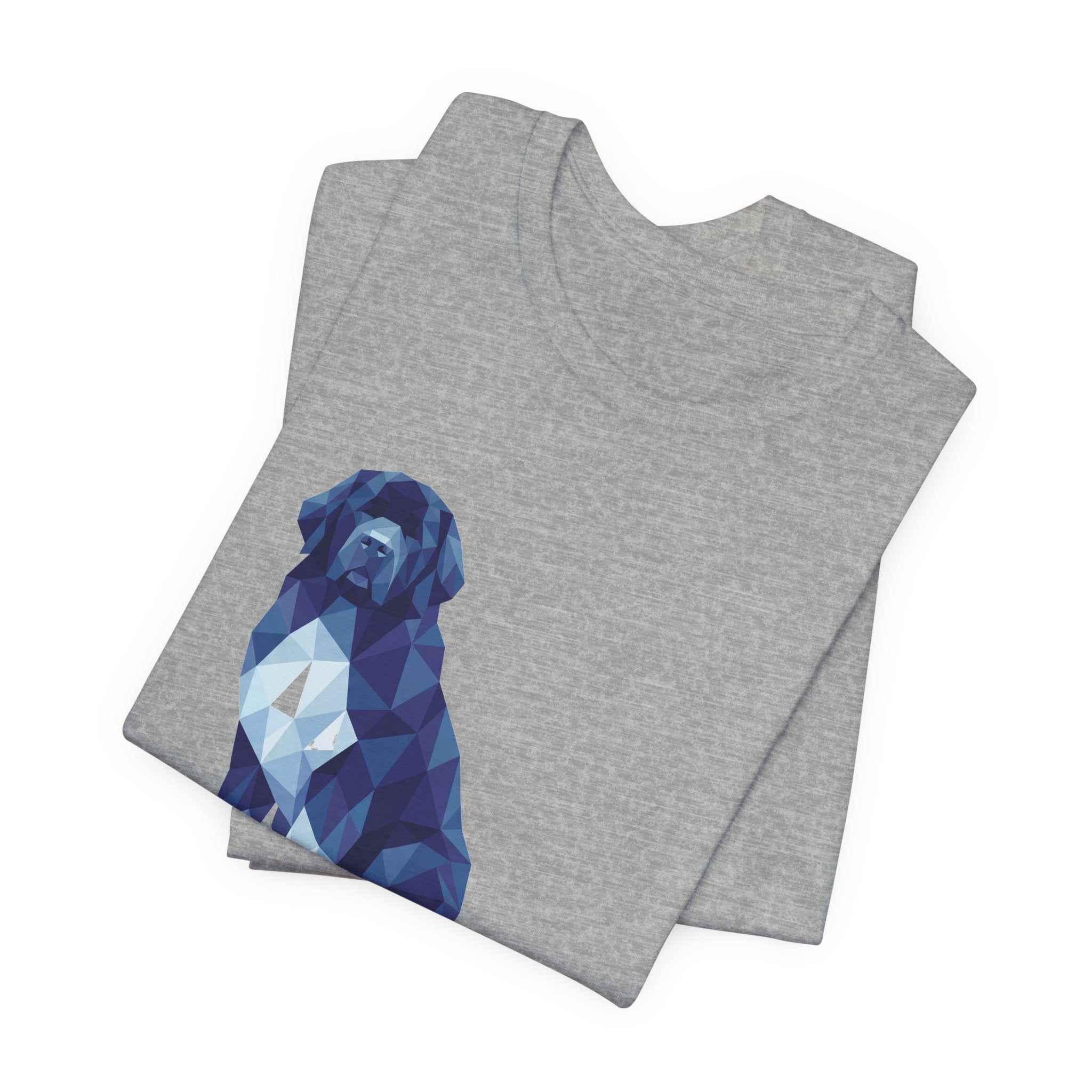 Newfoundland Low Poly T-Shirt — Deep Blue Geometric Art Print