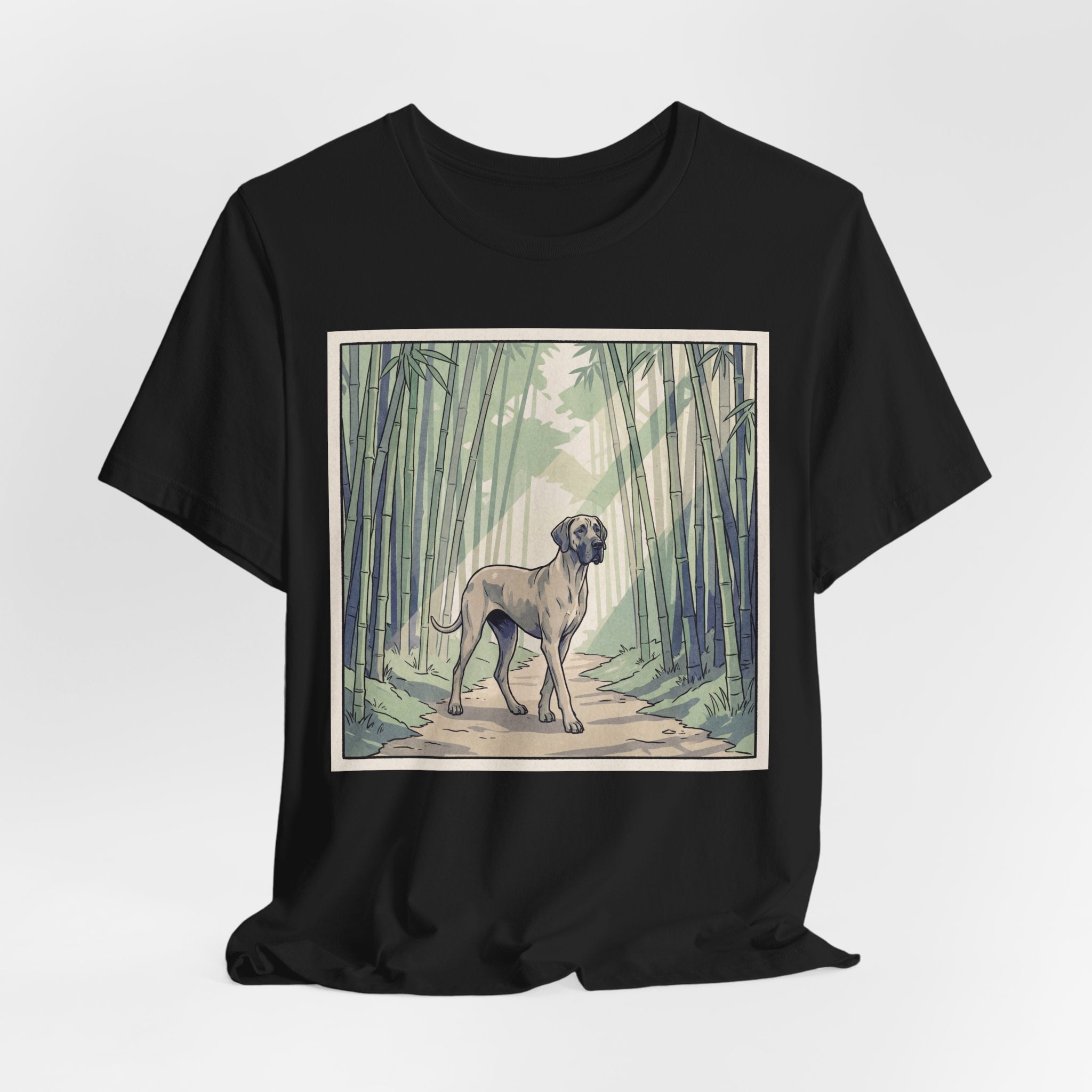 Hiroshige Style Great Dane T-Shirt — Bamboo Forest Art Print