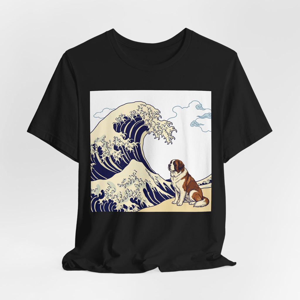 Hokusai Style Saint Bernard T-Shirt — Great Wave Art Print