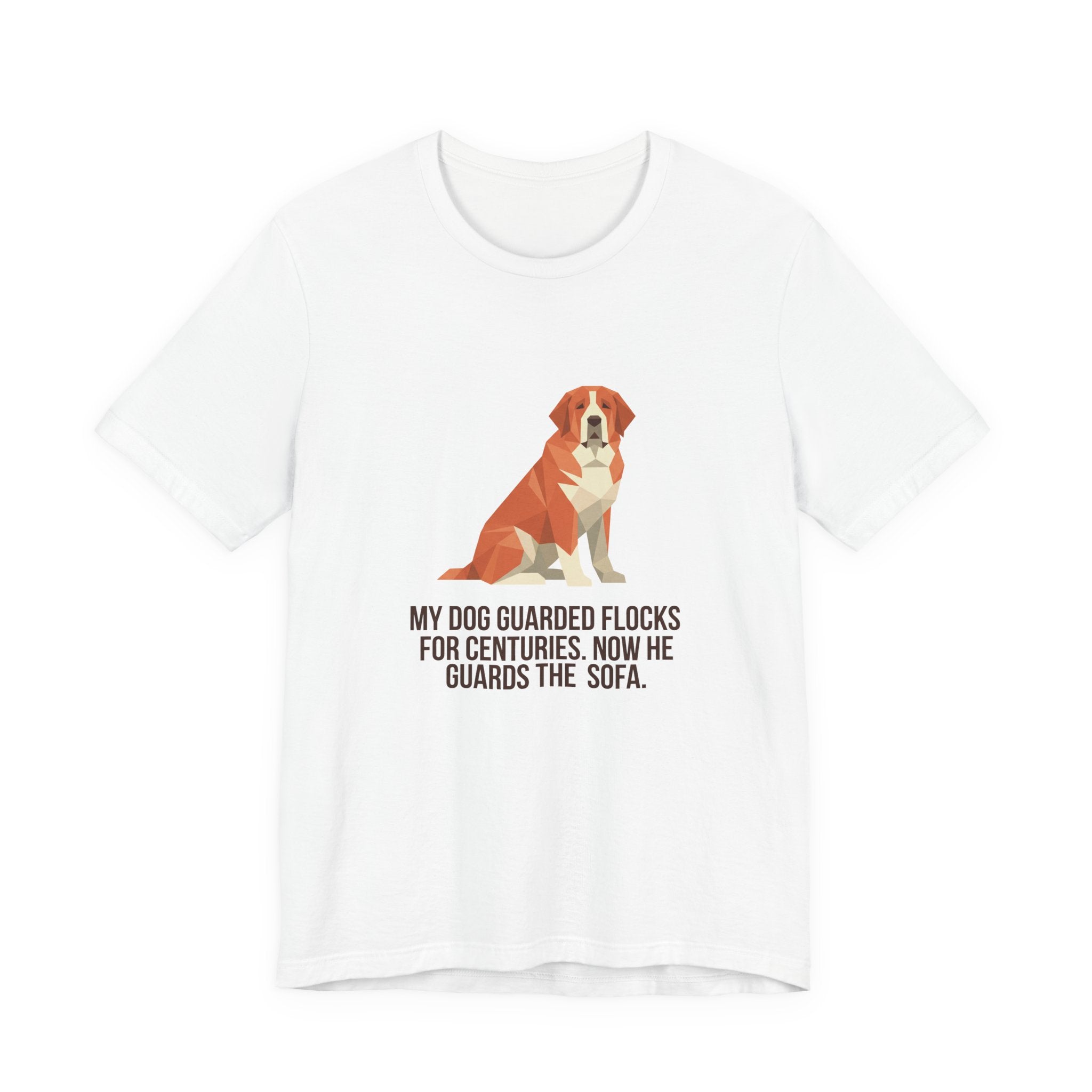 Saint Bernard Low Poly T-Shirt — Amber Geometric Art Print