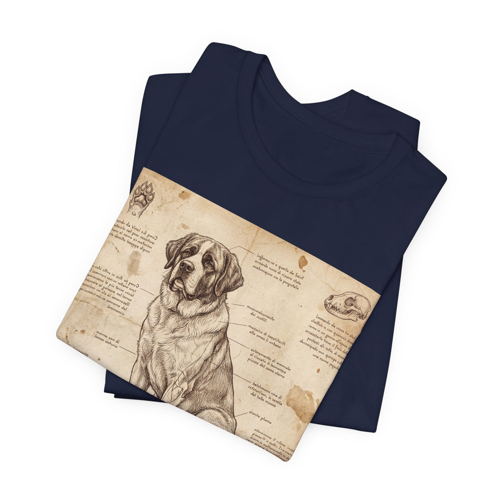Da Vinci Style Saint Bernard T-Shirt — Anatomical Blueprint Art Print