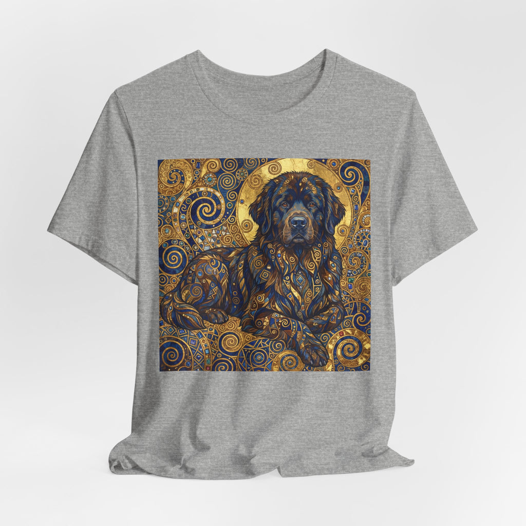 Klimt Style Newfoundland T-Shirt — Gold Spiral Art Print