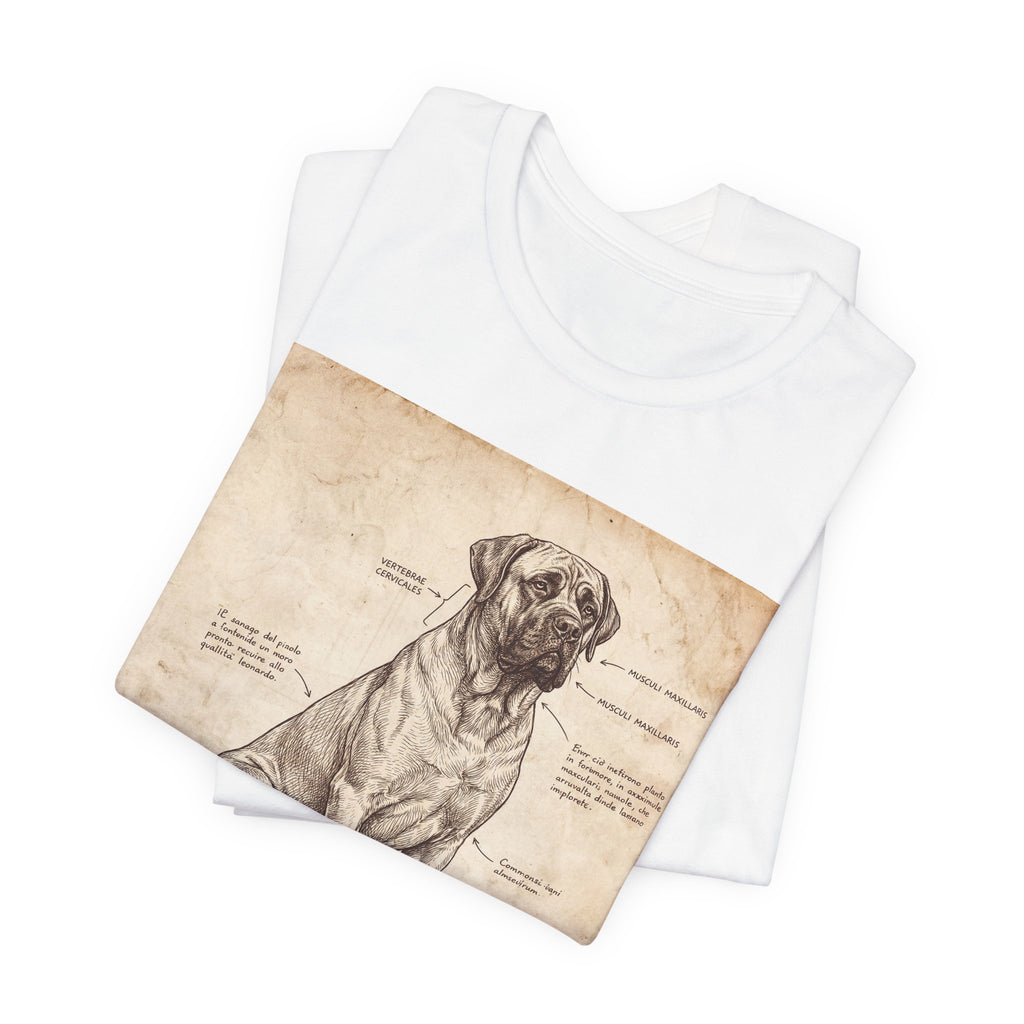 Da Vinci Style Mastiff T-Shirt — Anatomical Parchment Art Print