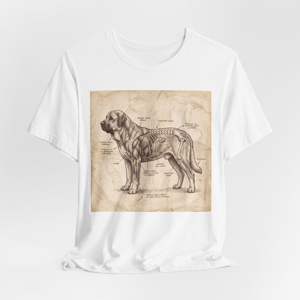 Da Vinci Style Spanish Mastiff T-Shirt — Anatomical Parchment Art Print