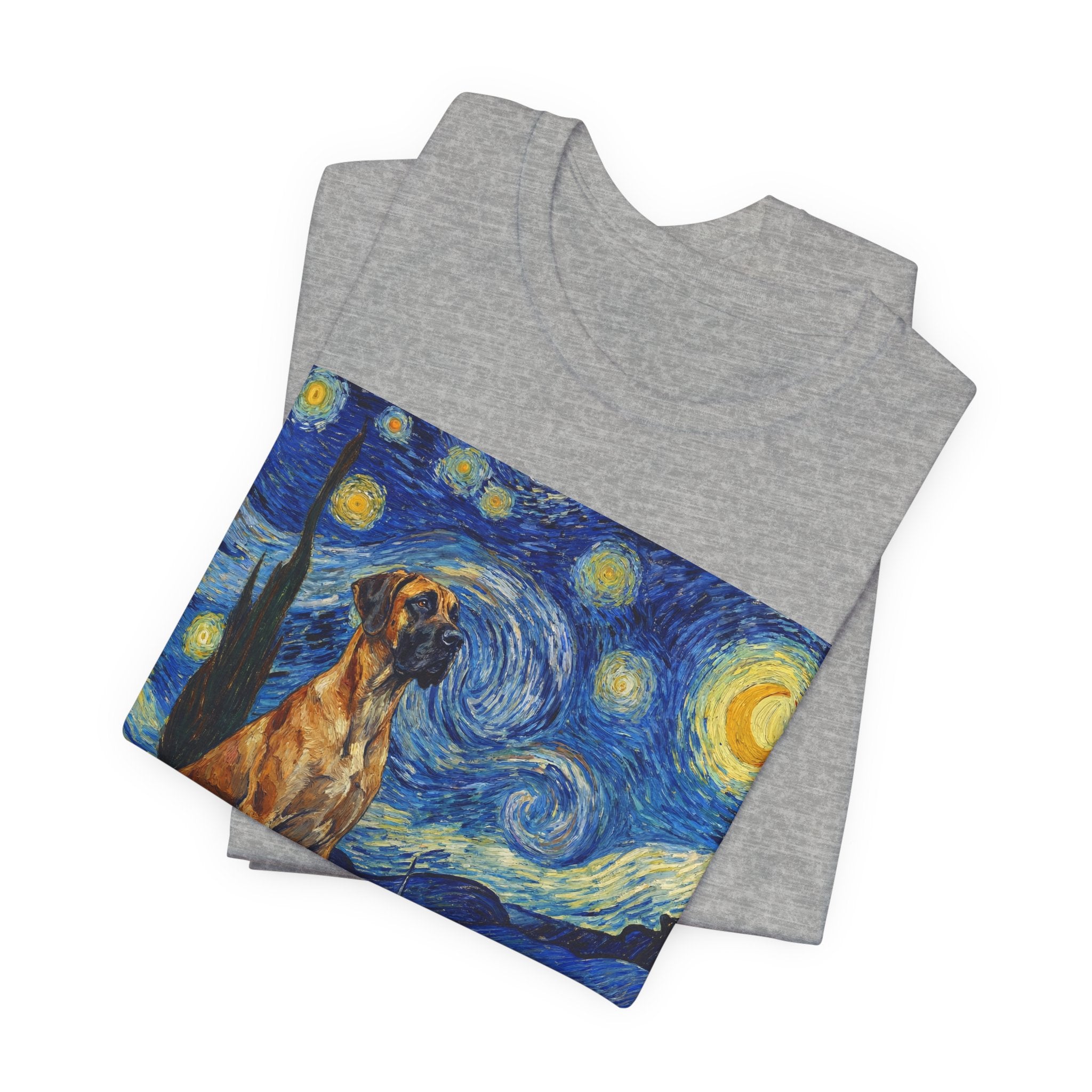 Van Gogh Style Great Dane T-Shirt — Starry Night Inspired Art Print