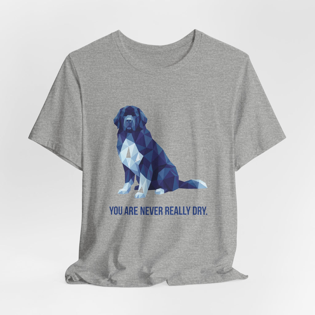 Newfoundland Low Poly T-Shirt — Deep Blue Geometric Art Print