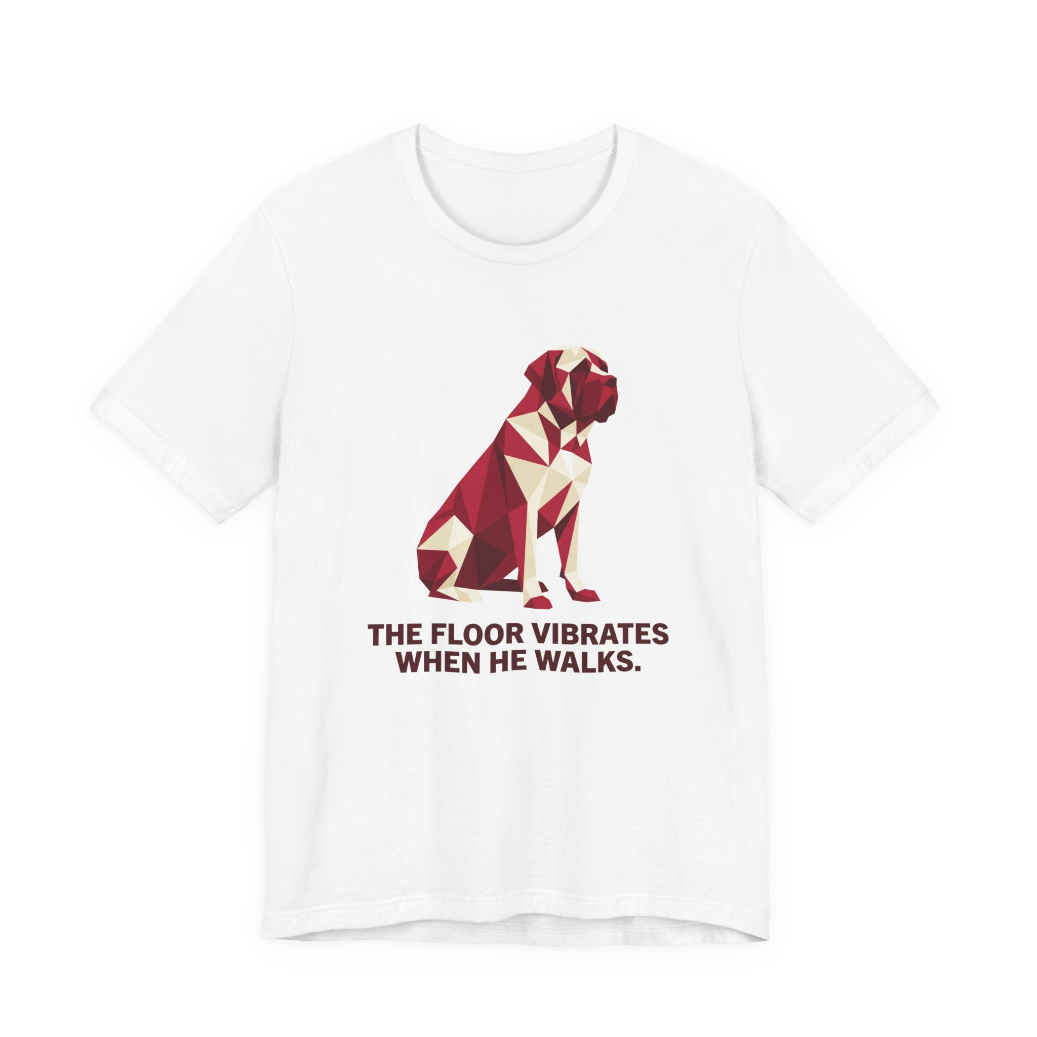 Mastiff Low Poly T-Shirt — Crimson & Cream Geometric Art Print