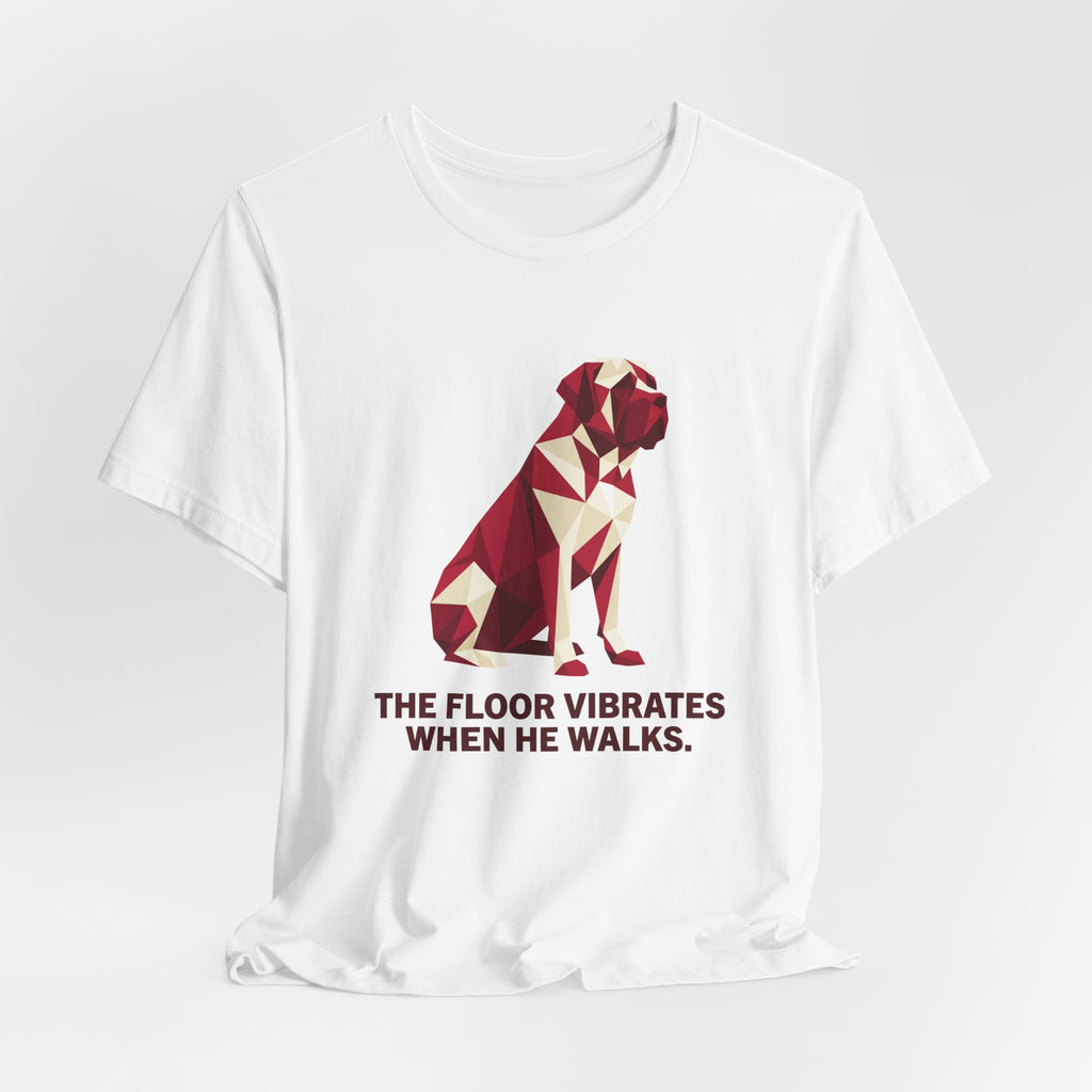 Mastiff Low Poly T-Shirt — Crimson & Cream Geometric Art Print