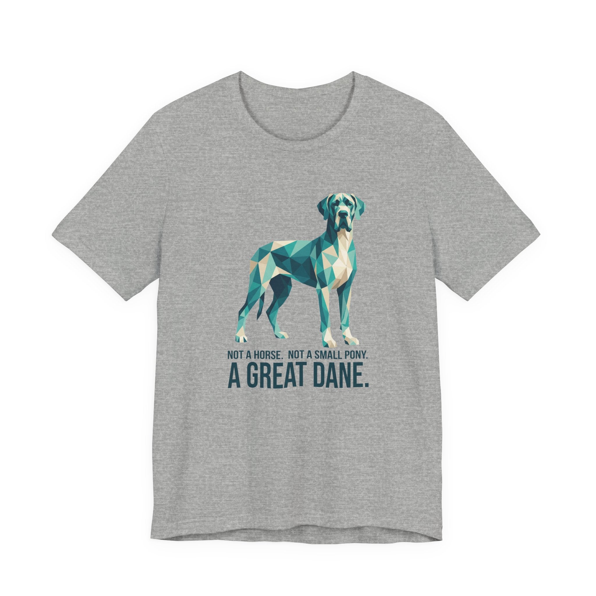 Great Dane Low Poly T-Shirt — Teal & Cream Geometric Art Print