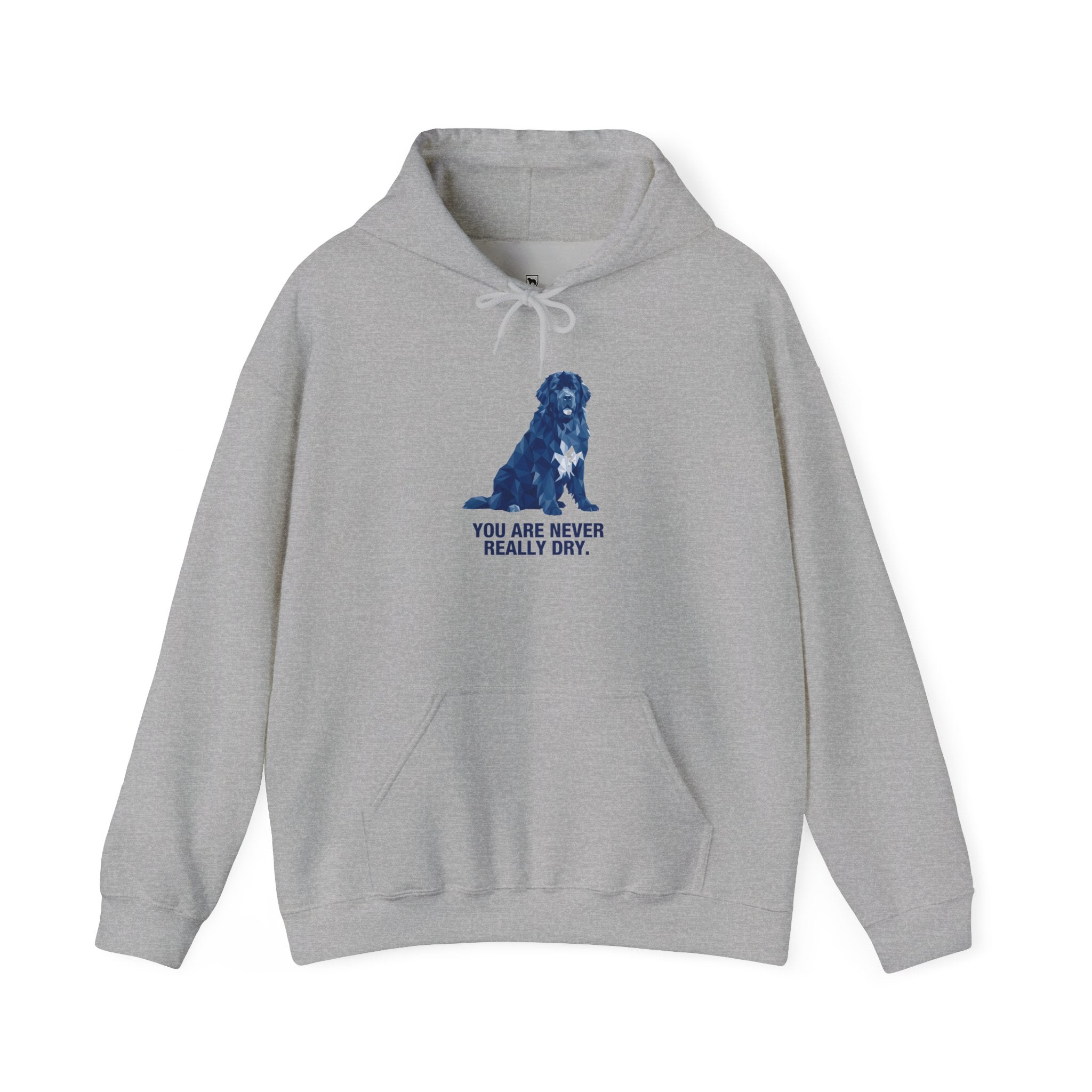 Newfoundland Low Poly Hoodie — Deep Blue Geometric Art Print