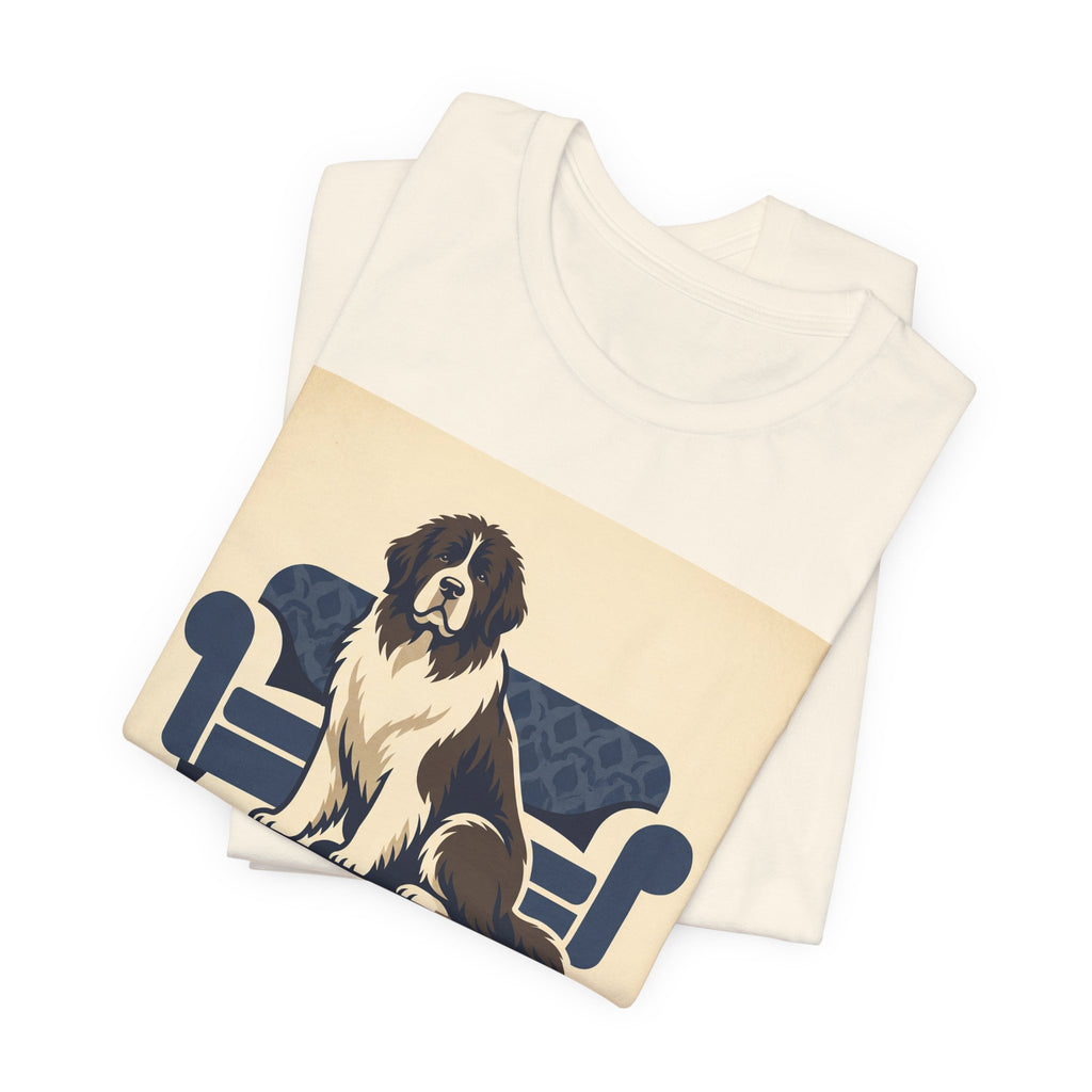 Newfoundland Vintage Retro Art T-Shirt | Classic Sofa Navy Tones