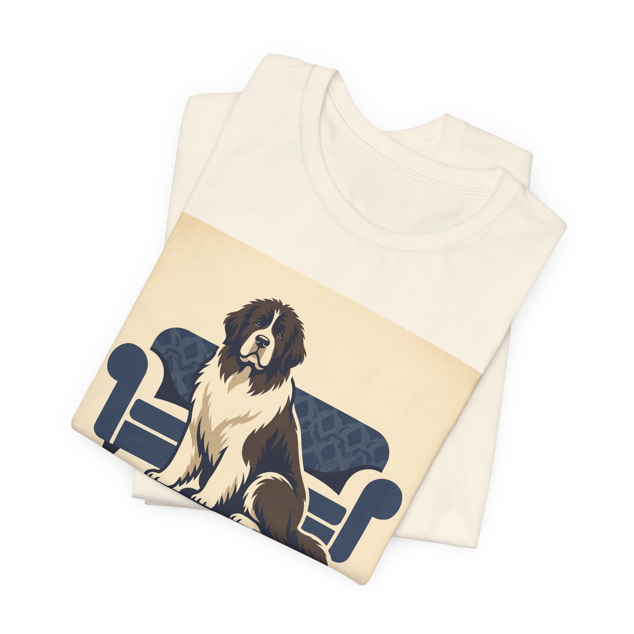 Newfoundland Vintage Retro Art T-Shirt | Classic Sofa Navy Tones