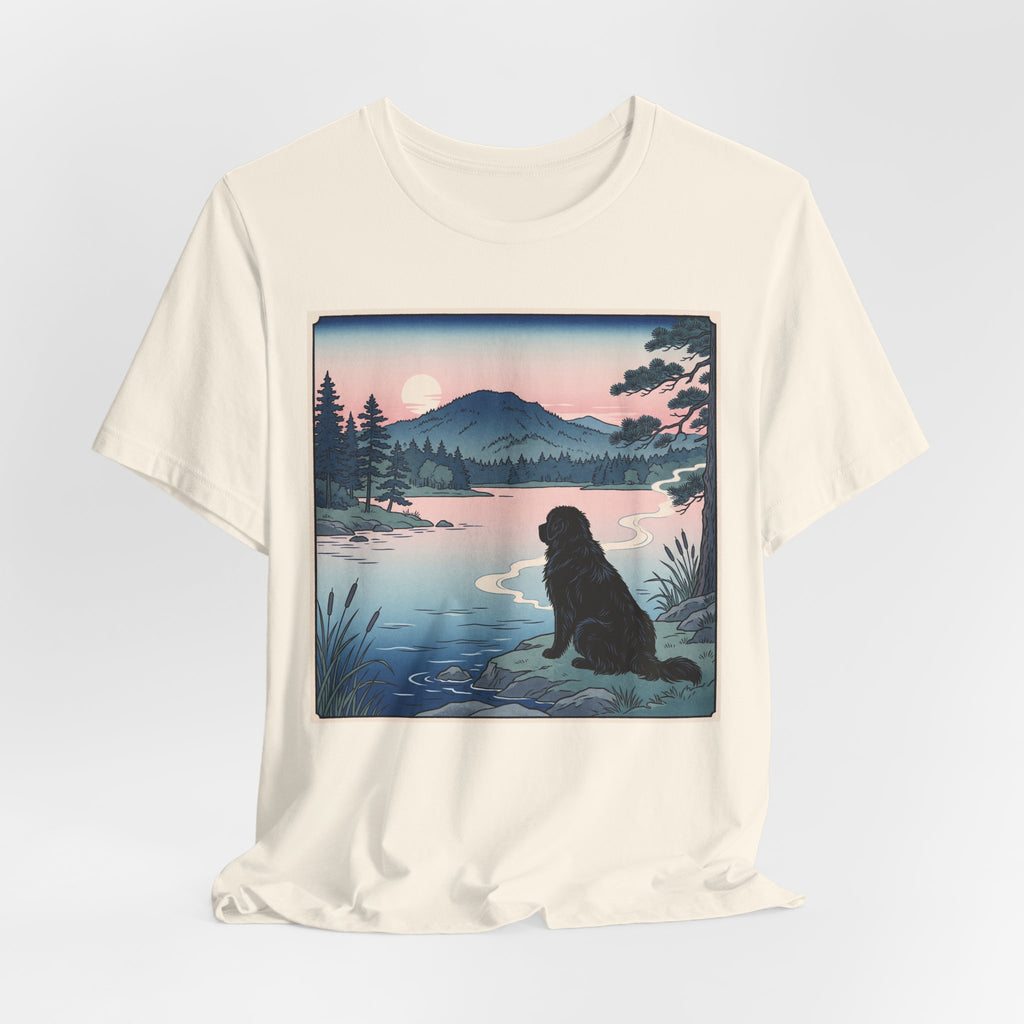 Hiroshige Style Newfoundland T-Shirt — Lakeside Dusk Art Print