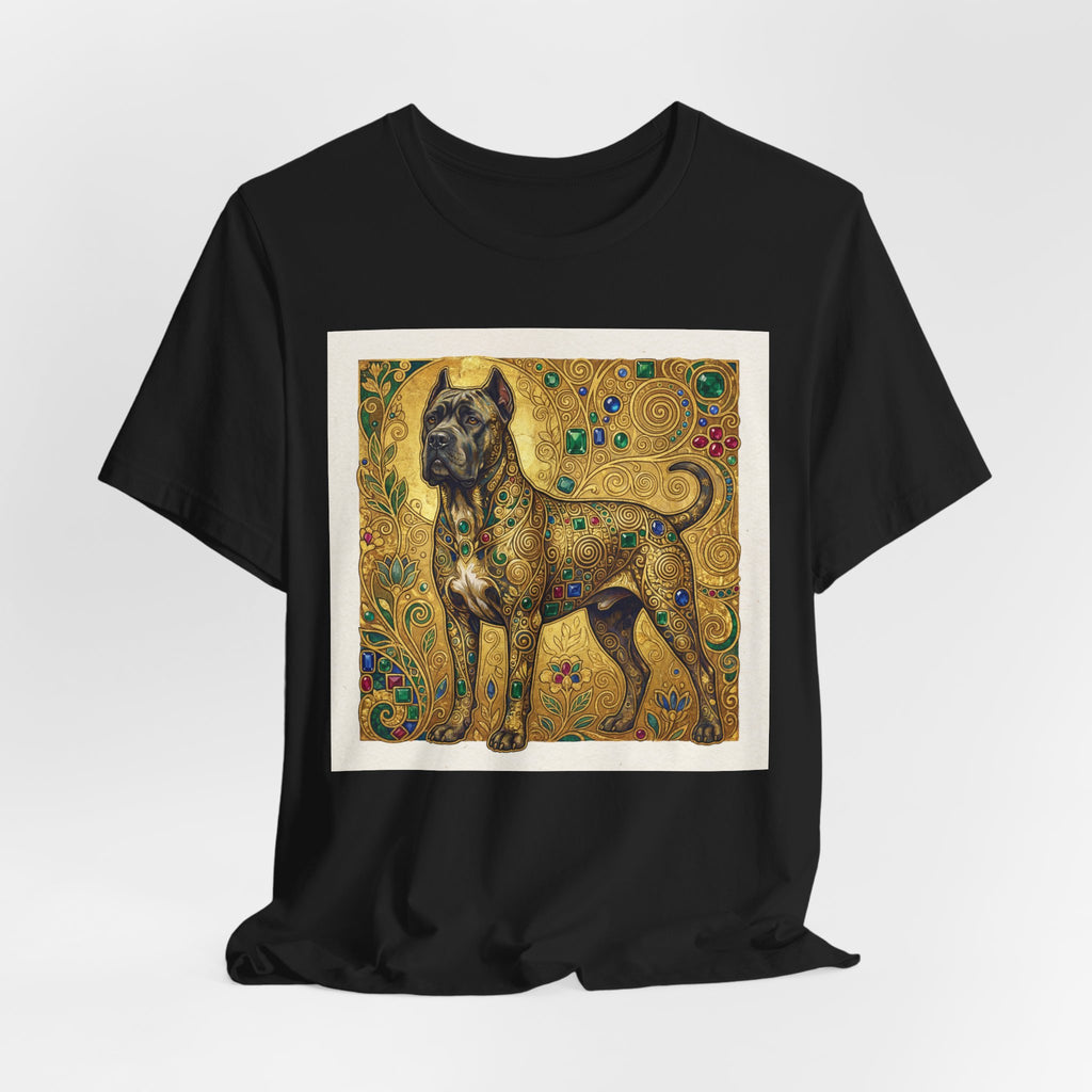 Klimt Style Cane Corso T-Shirt — Gold Jewel Mosaic Art Print