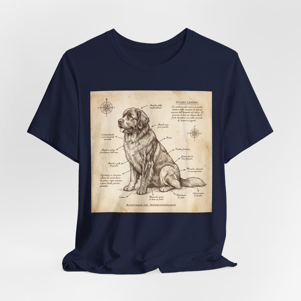 Da Vinci Style Newfoundland T-Shirt — Sepia Anatomical Study Art Print