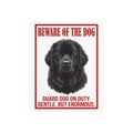 Beware of Newfoundland Metal Sign – Black Portrait Aluminum Wall Sign