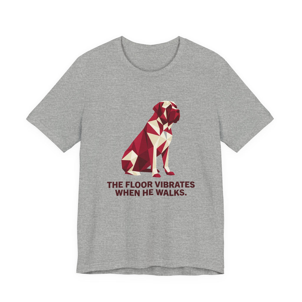 Mastiff Low Poly T-Shirt — Crimson & Cream Geometric Art Print