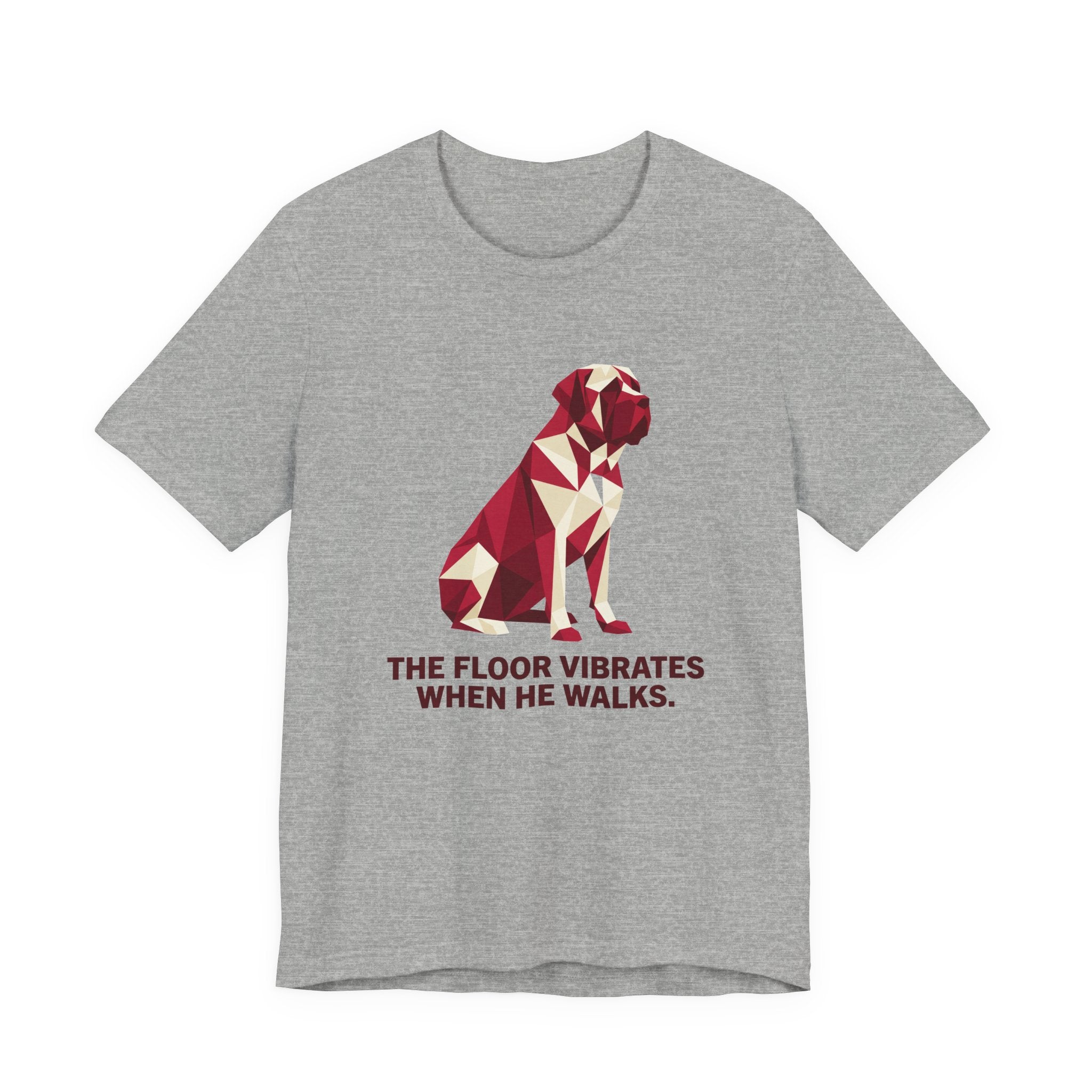 Mastiff Low Poly T-Shirt — Crimson & Cream Geometric Art Print
