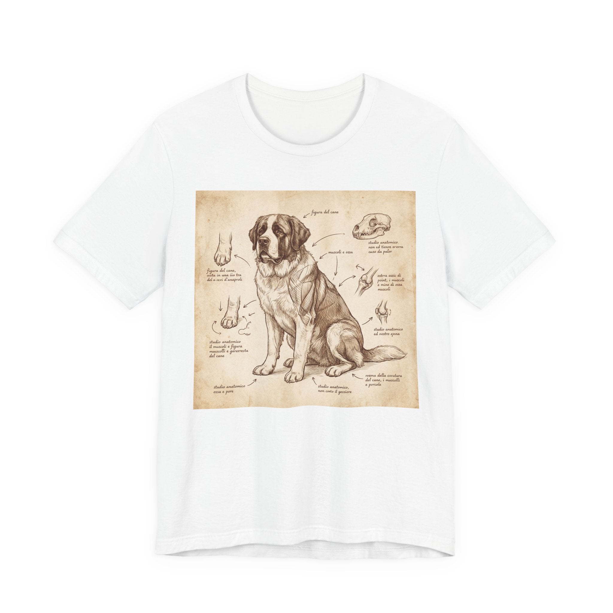 Anatomical Study Saint Bernard T-Shirt — Da Vinci Sketch Art Print