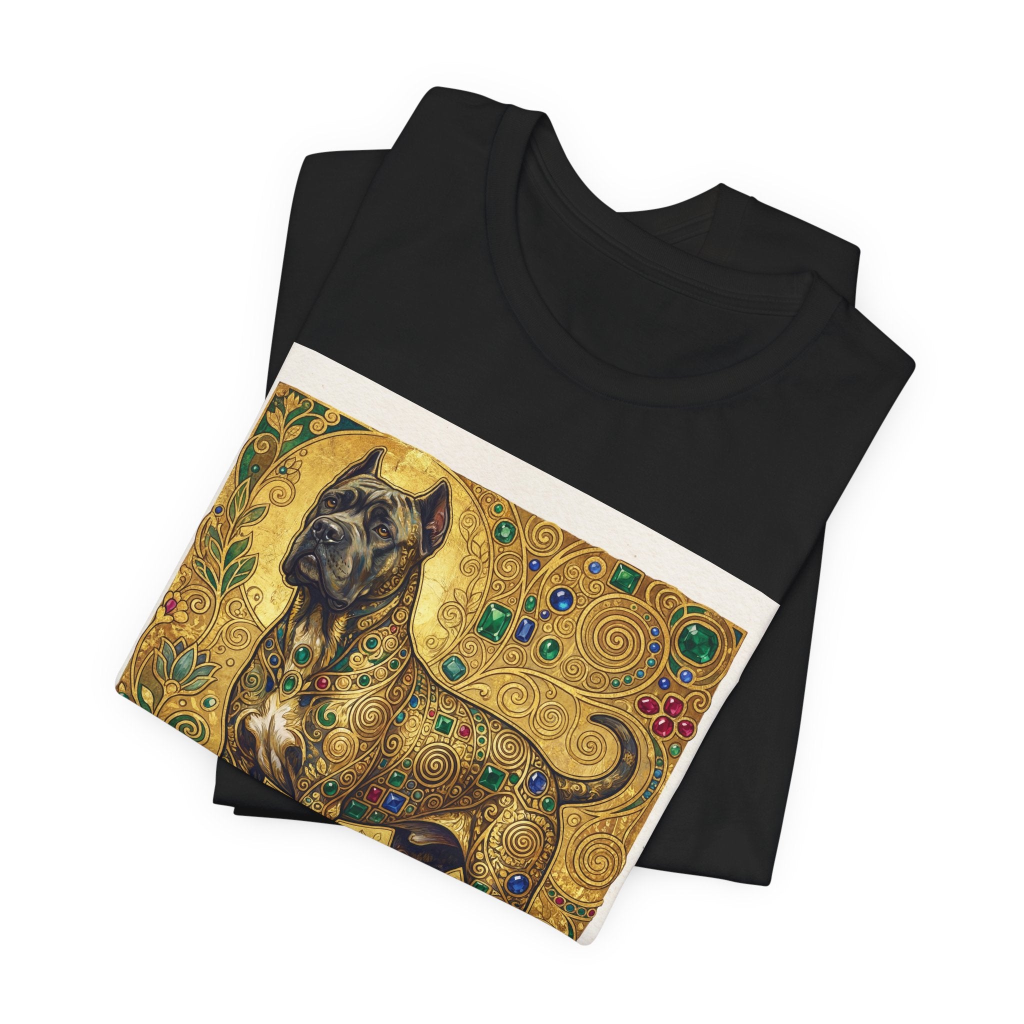 Klimt Style Cane Corso T-Shirt — Gold Jewel Mosaic Art Print