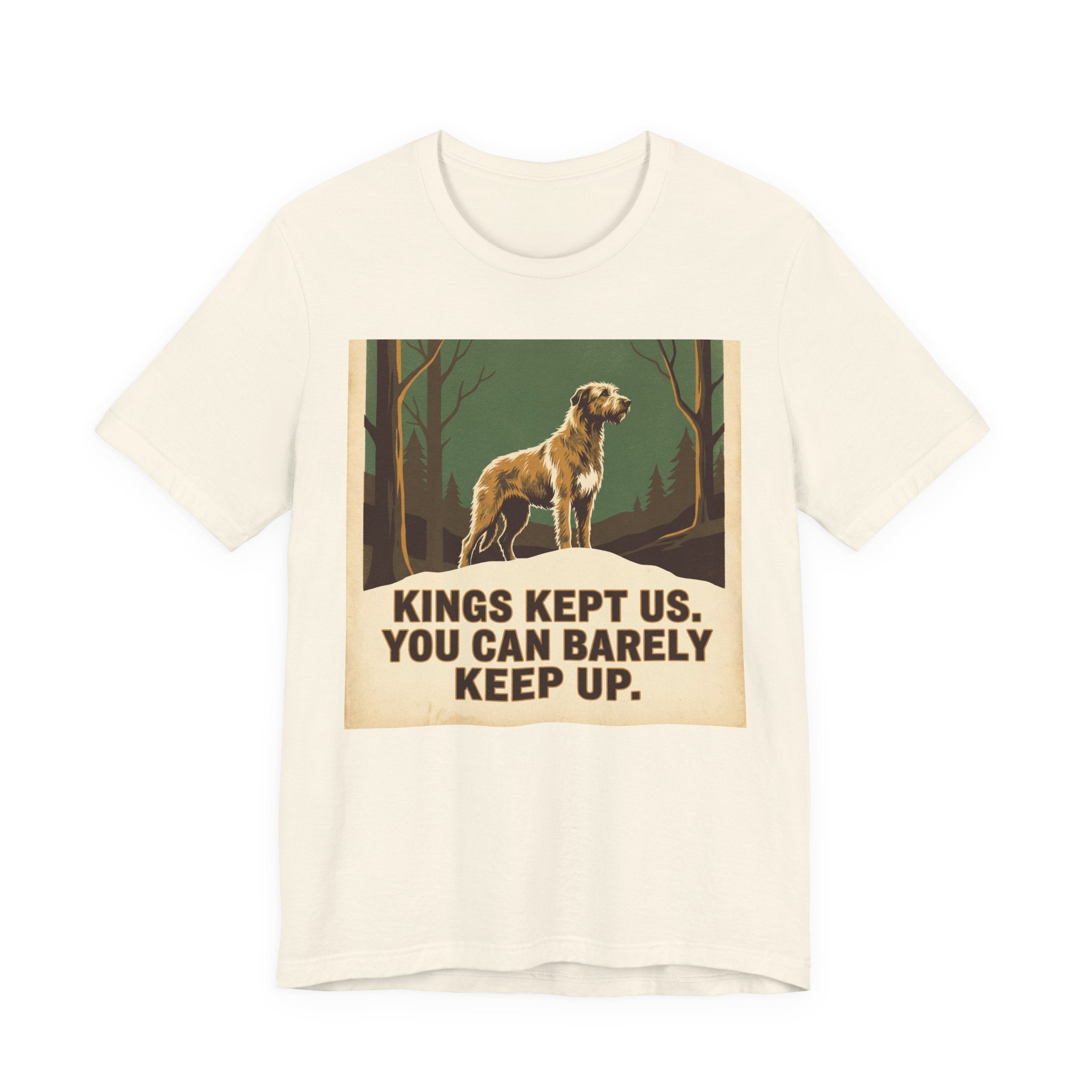Irish Wolfhound Vintage Retro Art T-Shirt | Forest Green Poster Style