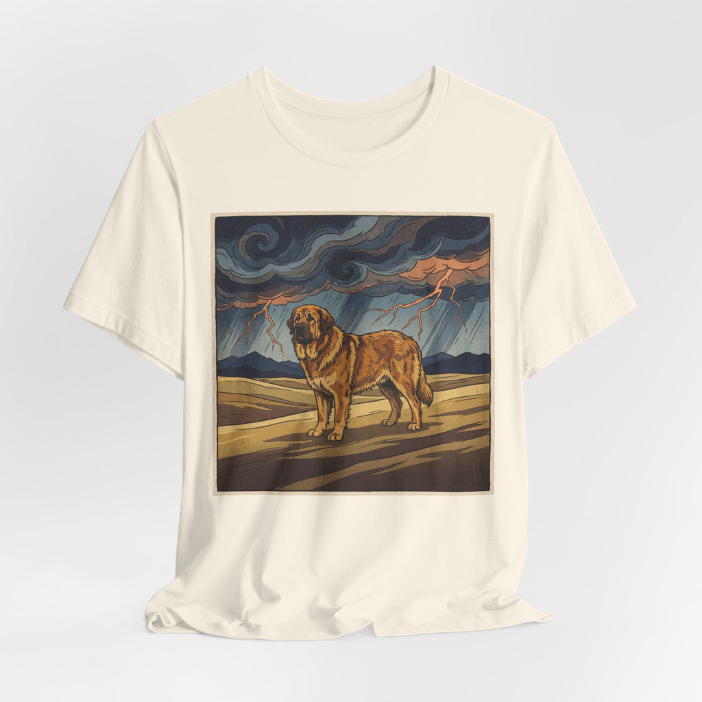 Woodblock Print Mastiff T-Shirt — Storm Lightning Drama Art Print