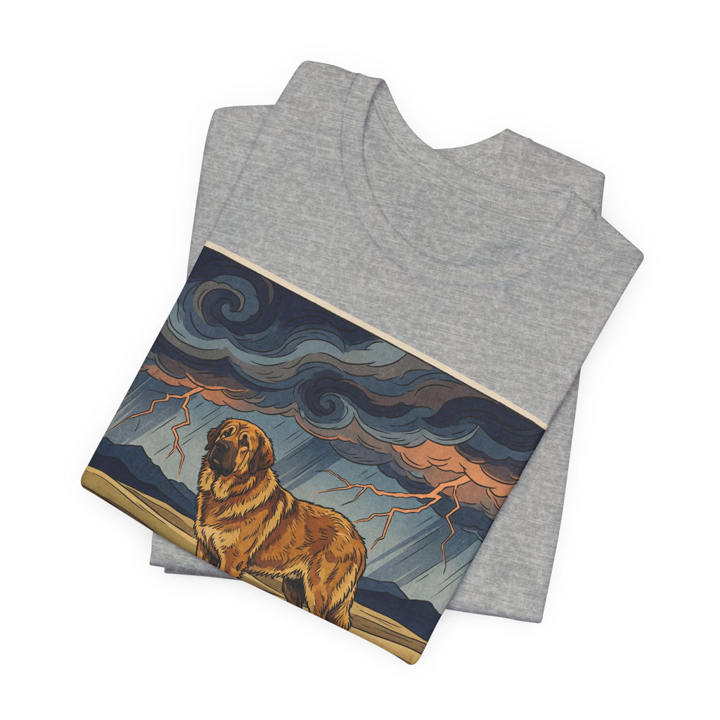 Woodblock Print Mastiff T-Shirt — Storm Lightning Drama Art Print