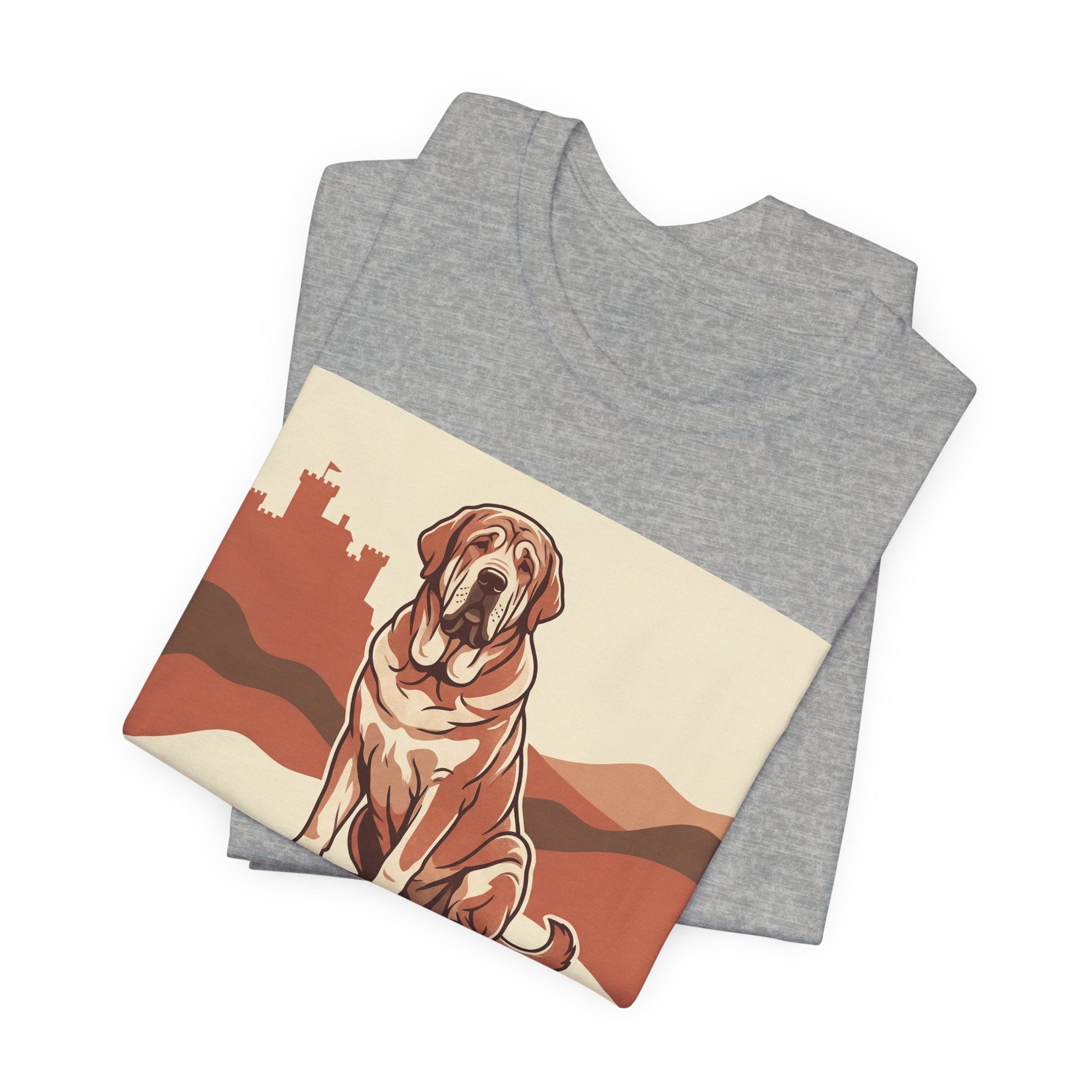 Spanish Mastiff Vintage Retro Art T-Shirt | Warm Castle Silhouette