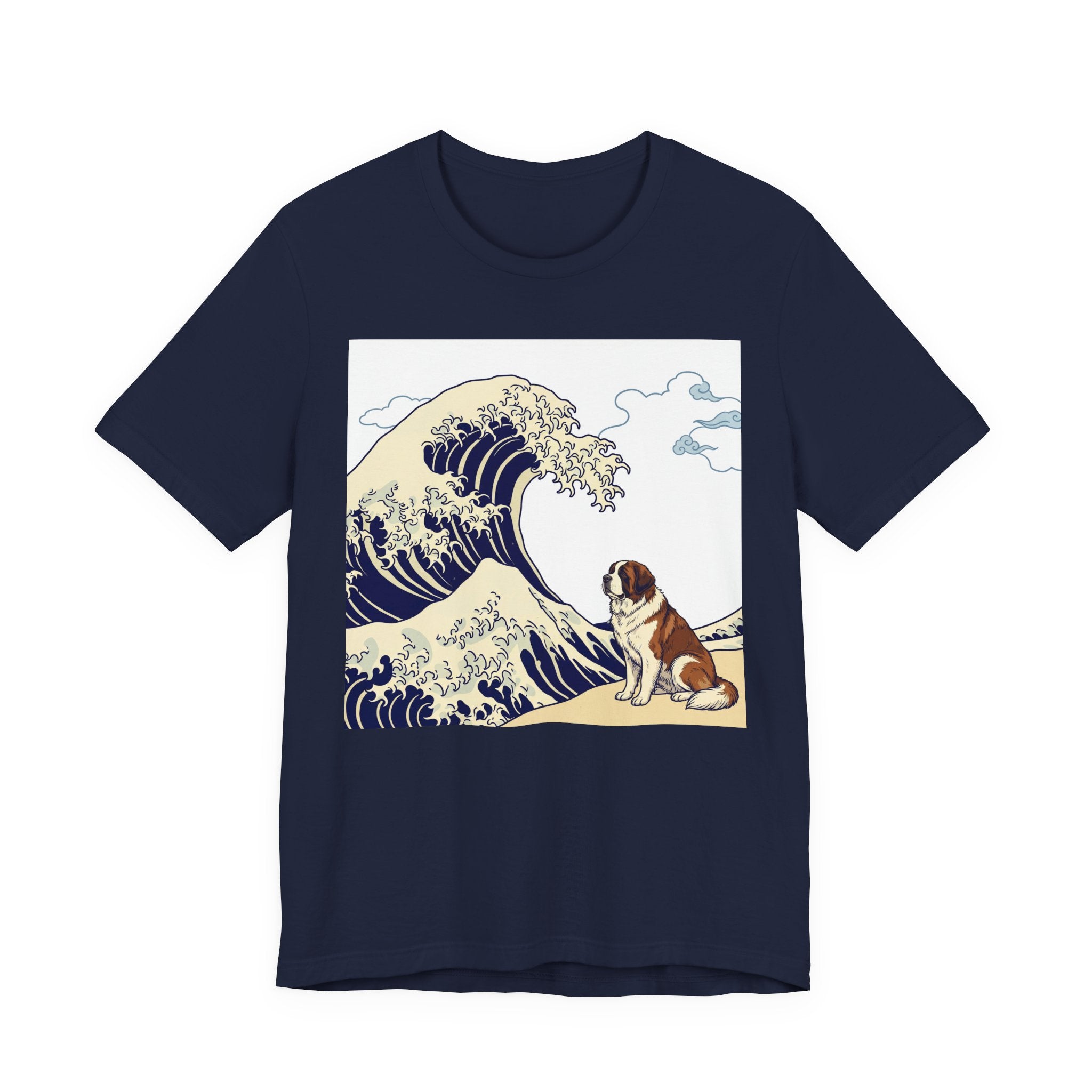 Hokusai Style Saint Bernard T-Shirt — Great Wave Art Print