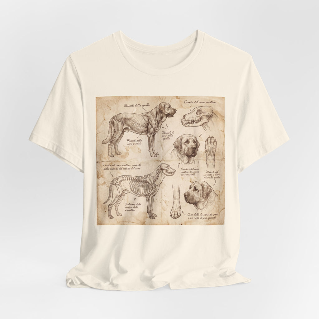 Da Vinci Style Mastiff T-Shirt — Anatomical Study Sepia Art Print