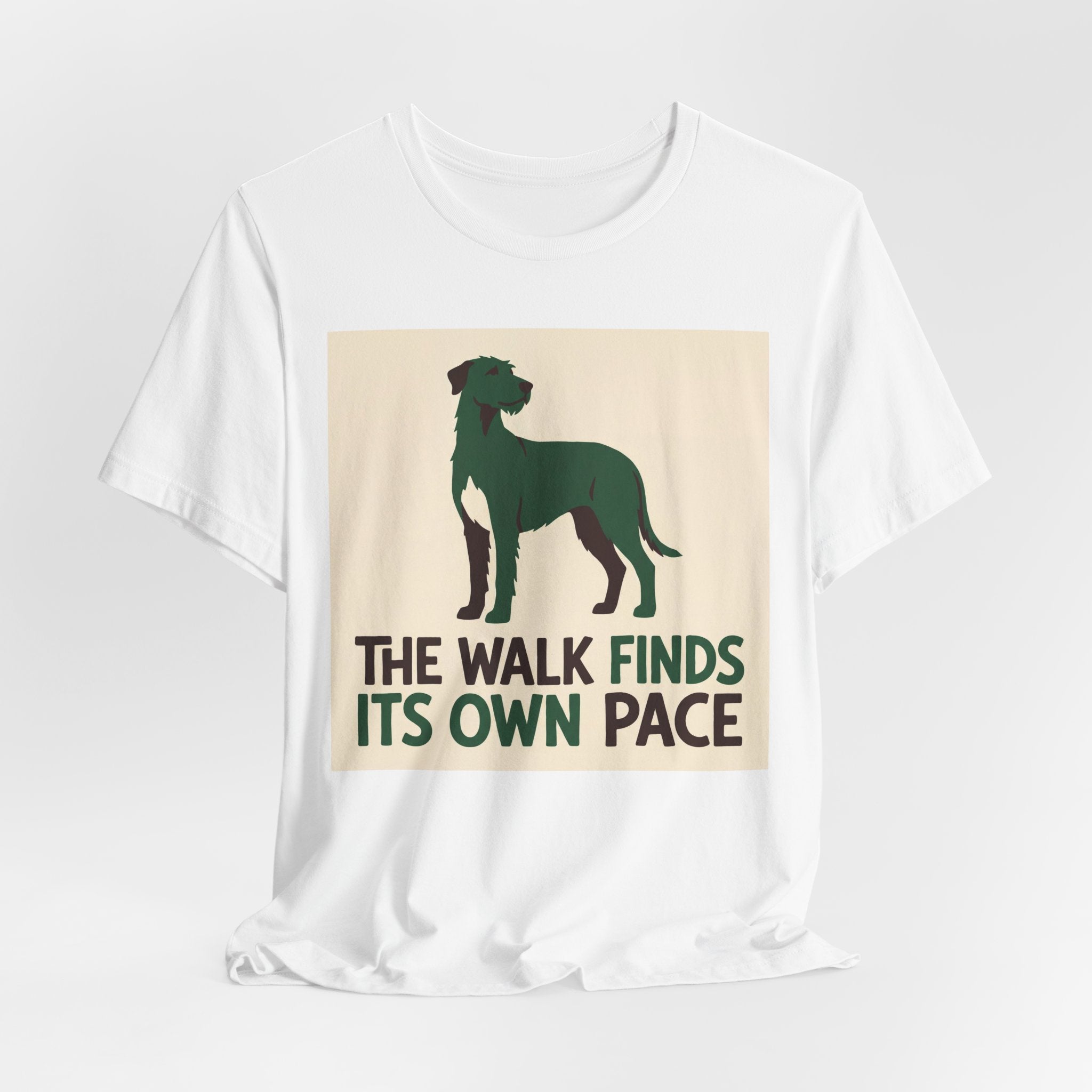 Irish Wolfhound Vintage Retro Art T-Shirt | Forest Green Silhouette