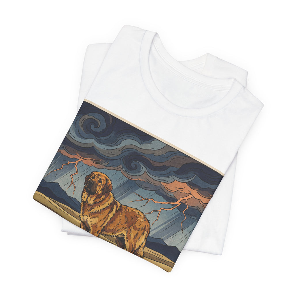 Woodblock Print Mastiff T-Shirt — Storm Lightning Drama Art Print