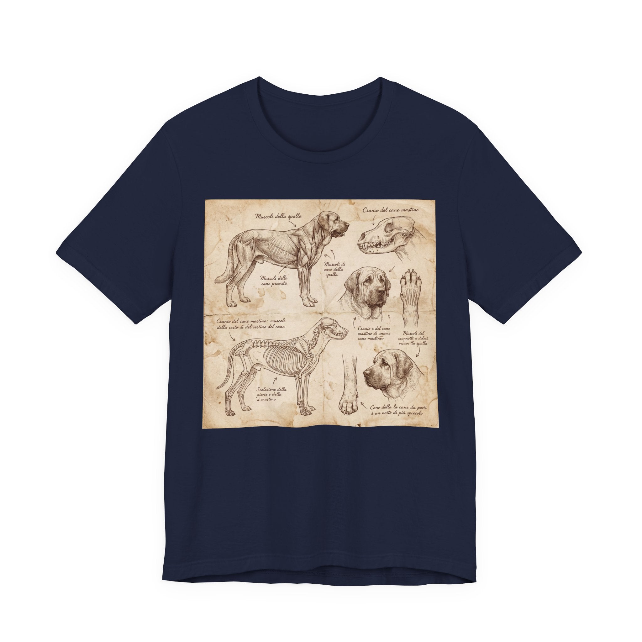 Da Vinci Style Mastiff T-Shirt — Anatomical Study Sepia Art Print