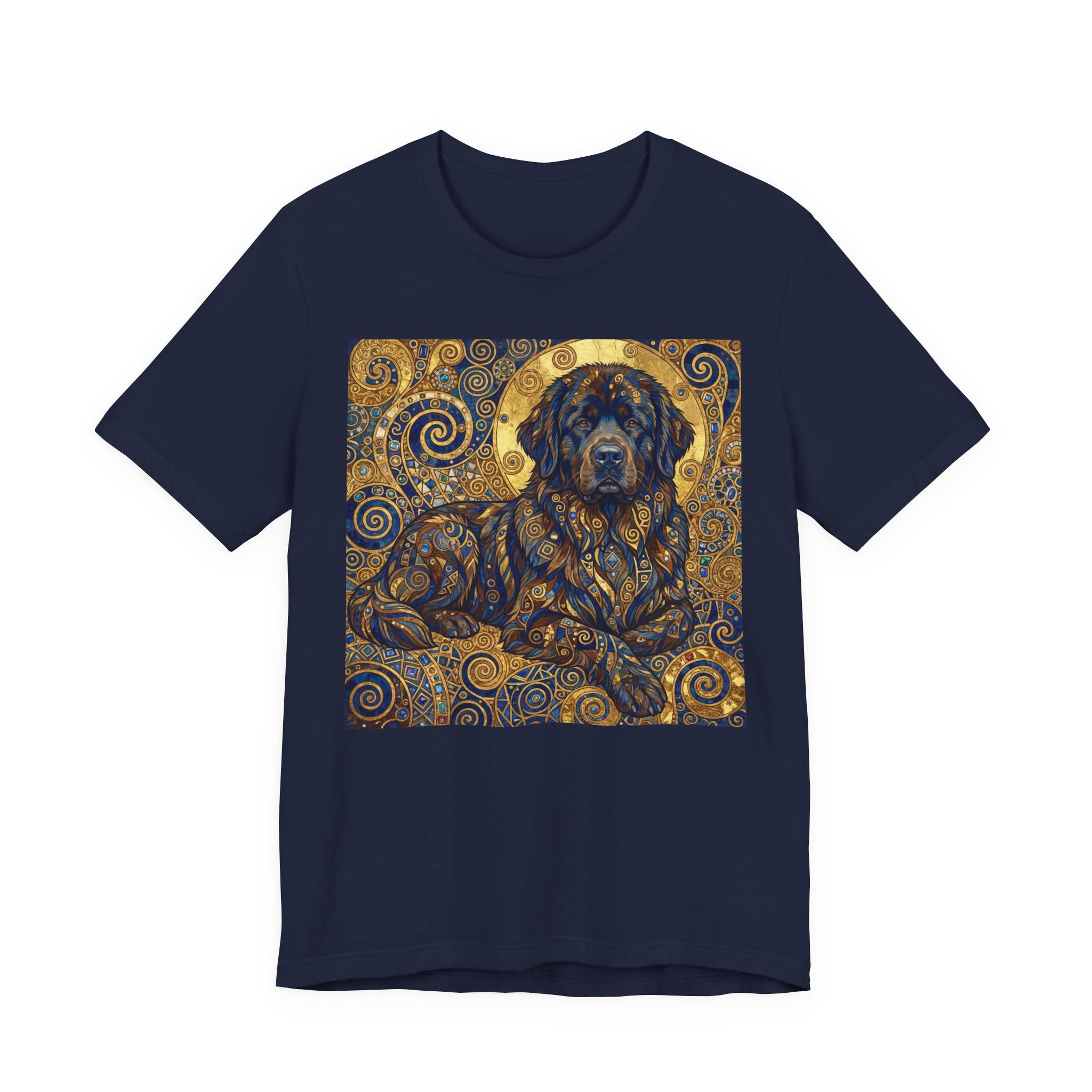 Klimt Style Newfoundland T-Shirt — Gold Spiral Art Print